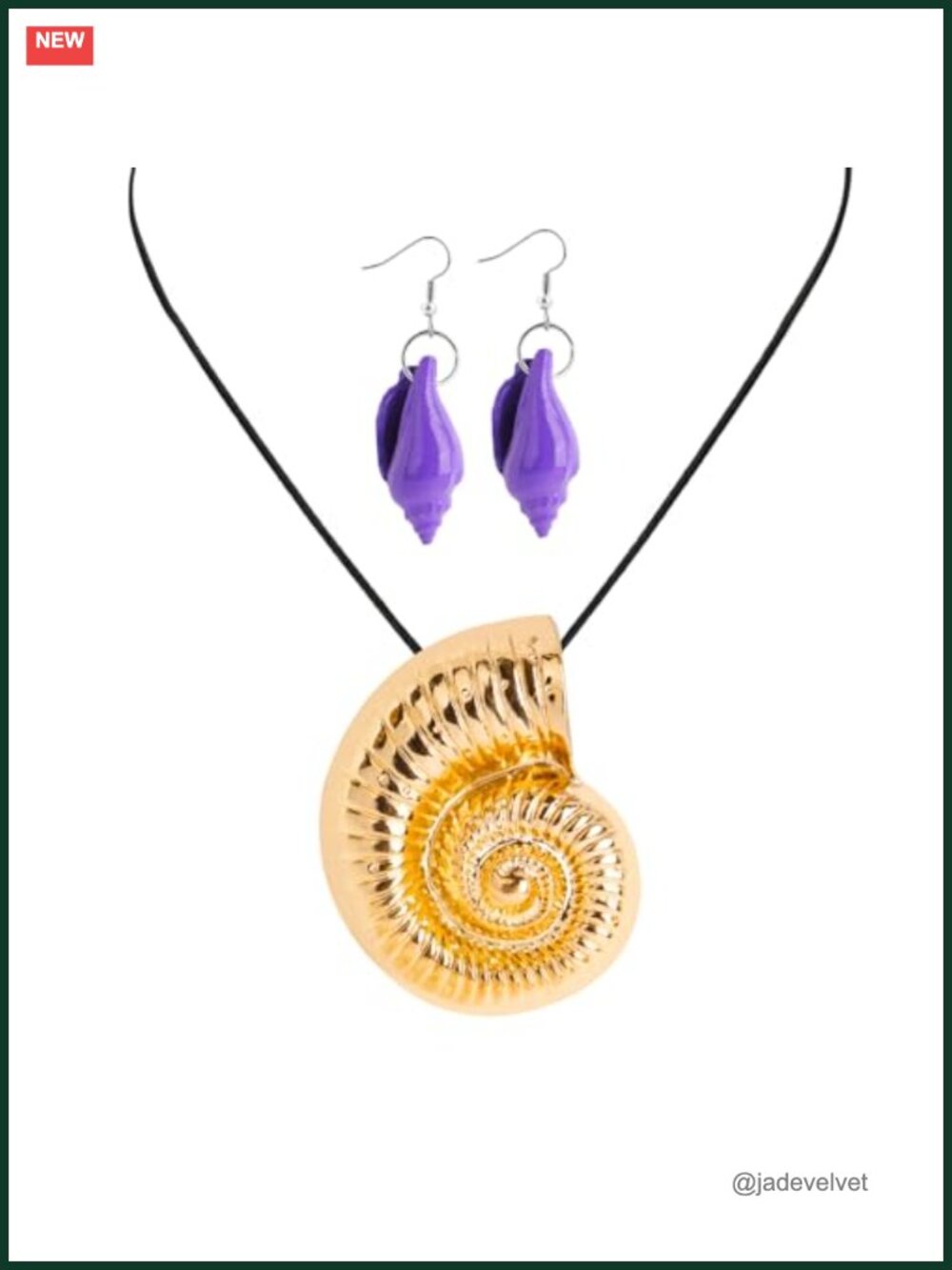 Conch Shell Necklace Seashell Earrings Set Zinc Alloy Costume Jewelry